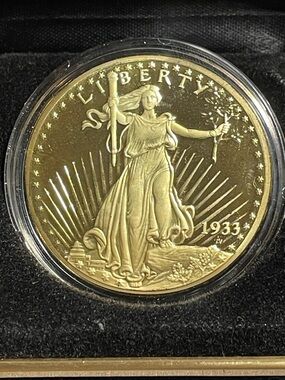 1933 $20 Gold Plated Liberty Double Eagle Proof National Collector's Mint w/ COA